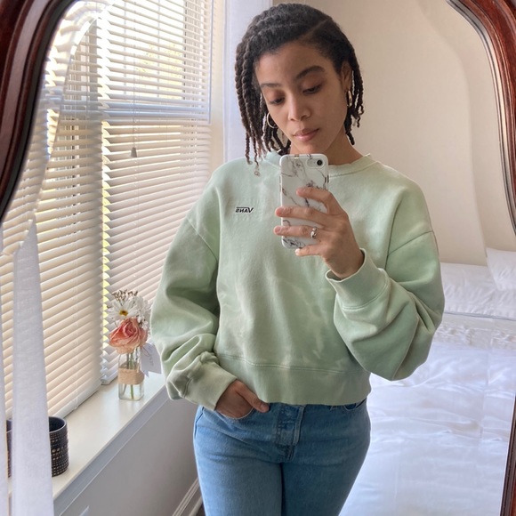 Vans Mint Tie Dye Water Wash Crewneck Cropped Sweatshirt Large - Picture 5 of 14